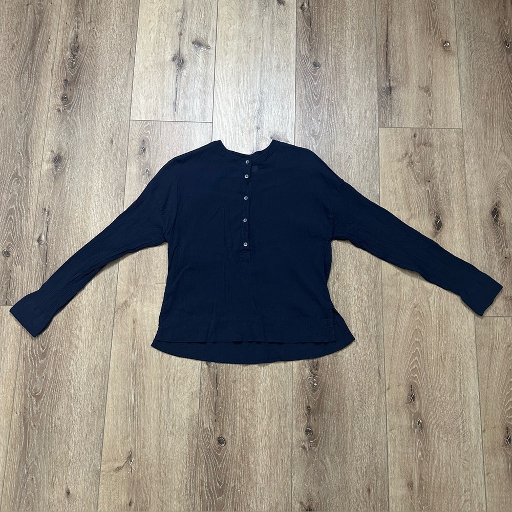 LOU & GREY Long Sleeve Top Navy Blue Extra Small